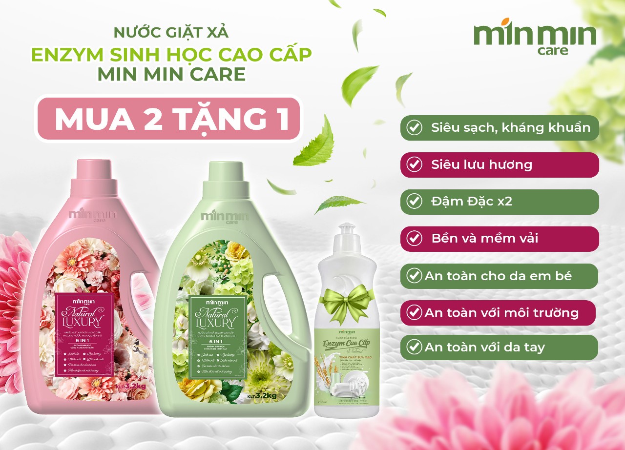 HÀNG CHÍNH HÃNG NƯỚC GIẶT ENZYM SINH HỌC AN TOÀN MIN MIN CARE 